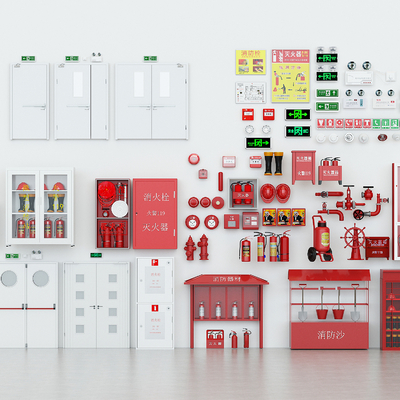  消防门 消火栓su模型 