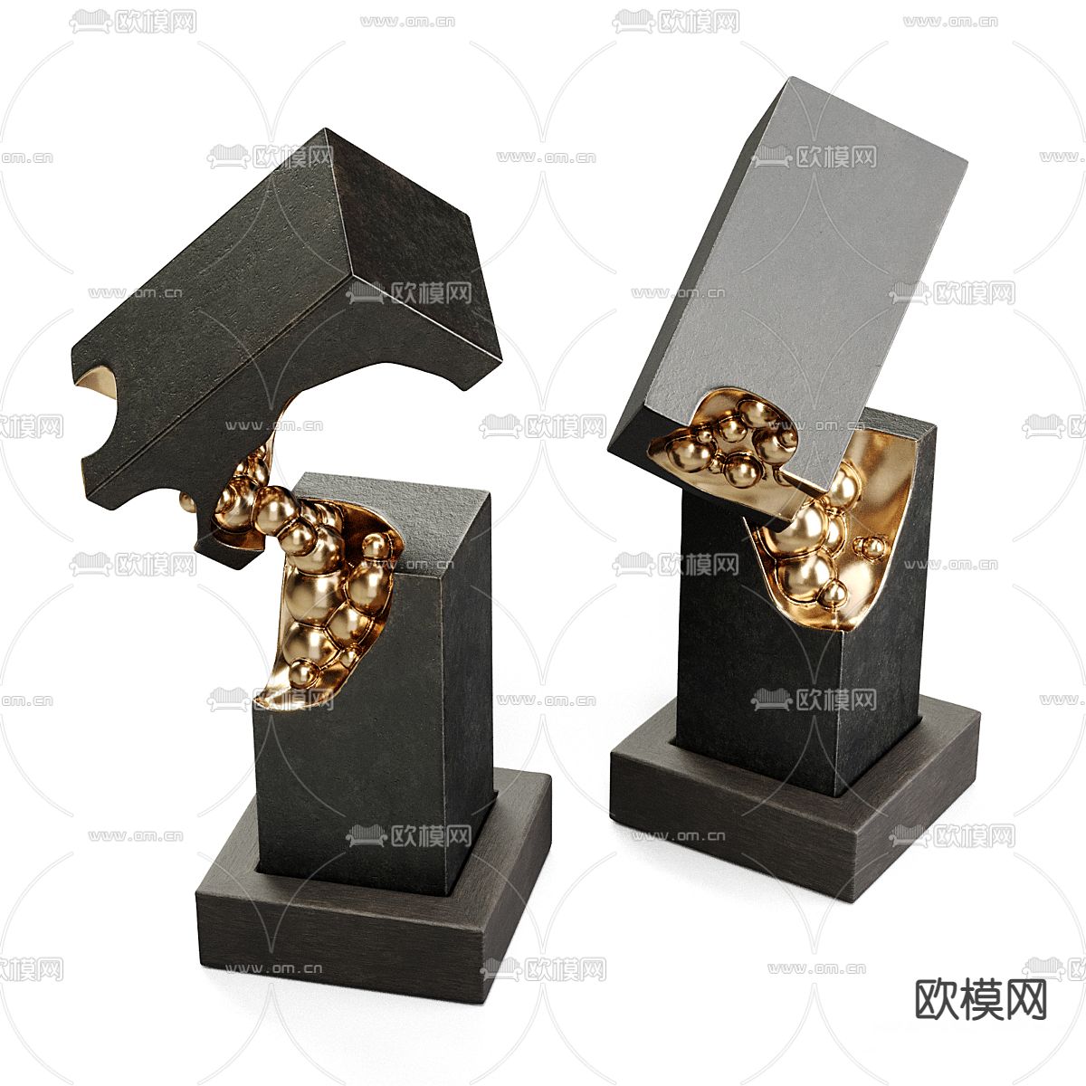 抽象雕塑 艺术摆件3d模型下载（渲染图2）