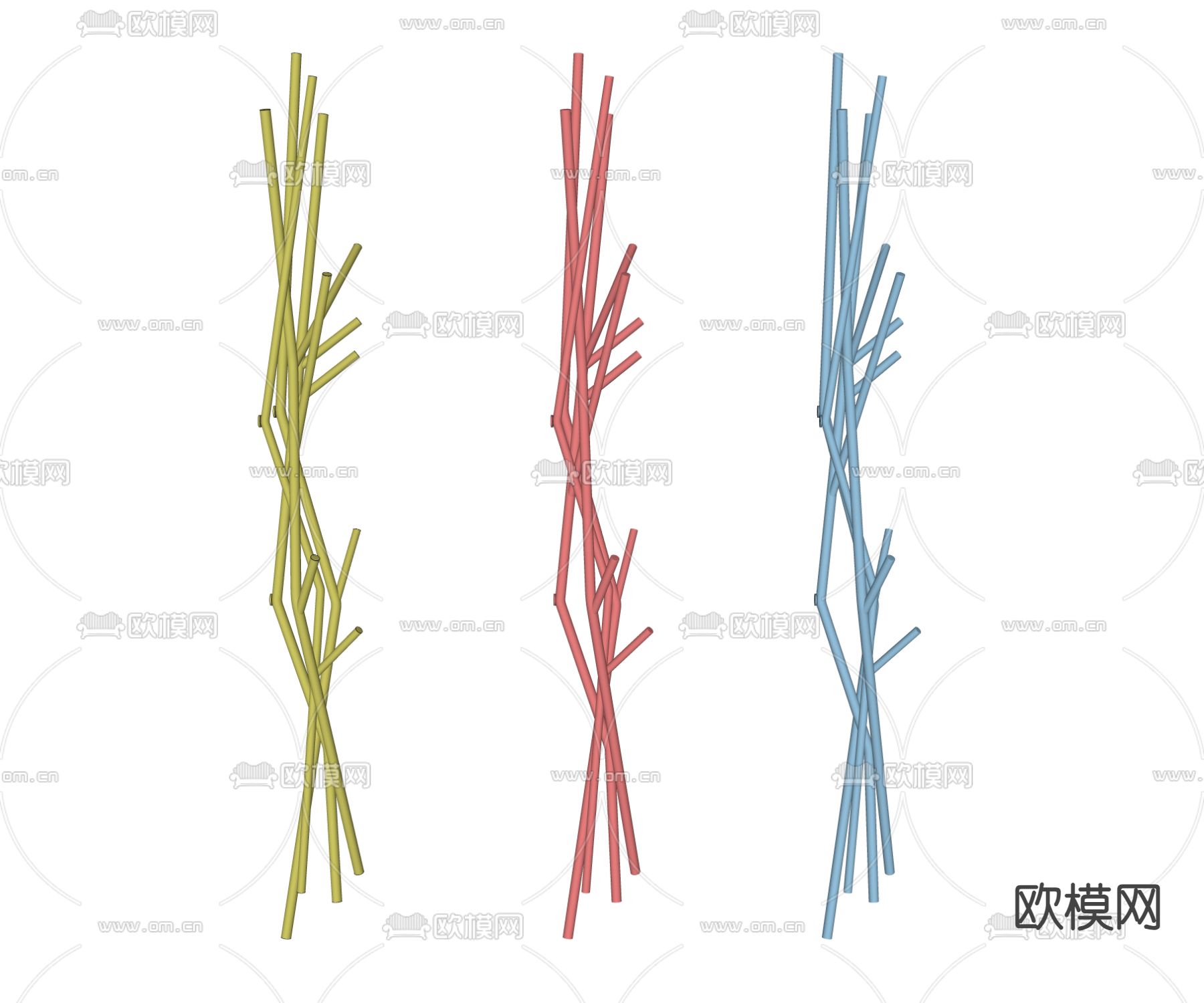 现代衣架su模型下载（渲染图2）