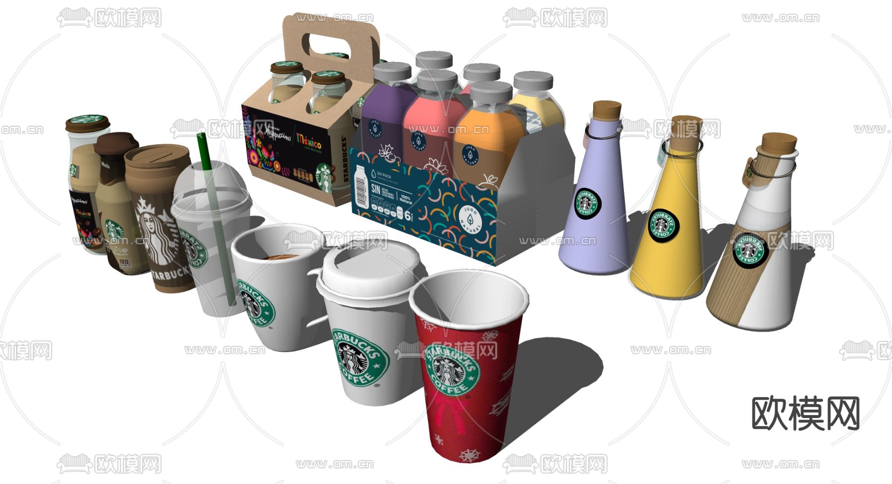 星巴克咖啡su模型下载（渲染图2）