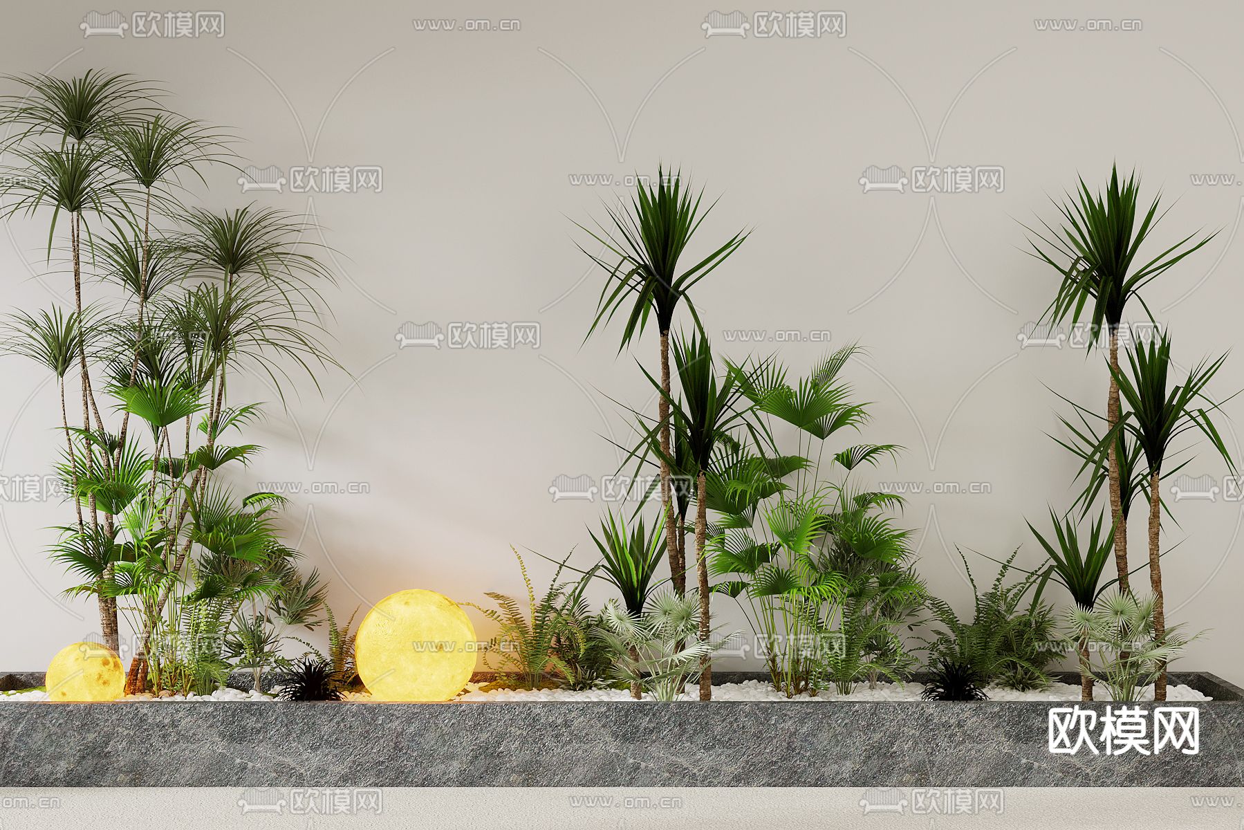 植物堆 景观小品su模型下载（渲染图1）