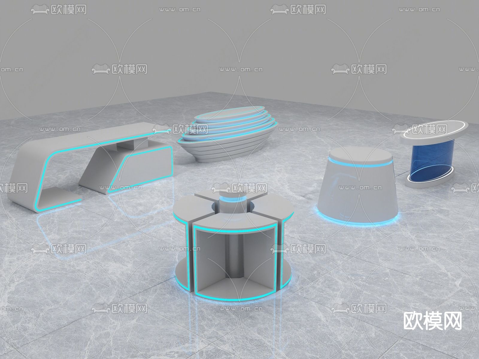 现代展台su模型下载（渲染图1）