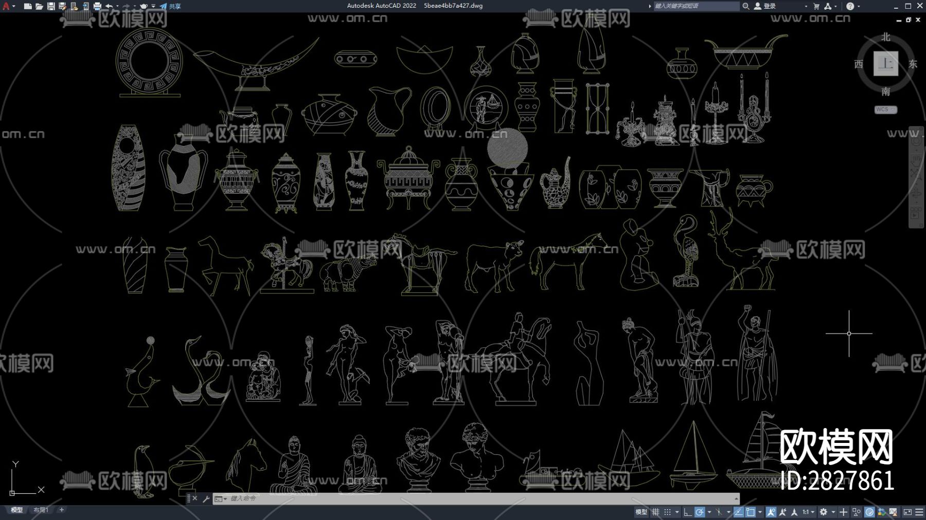 装饰品cad图库下载