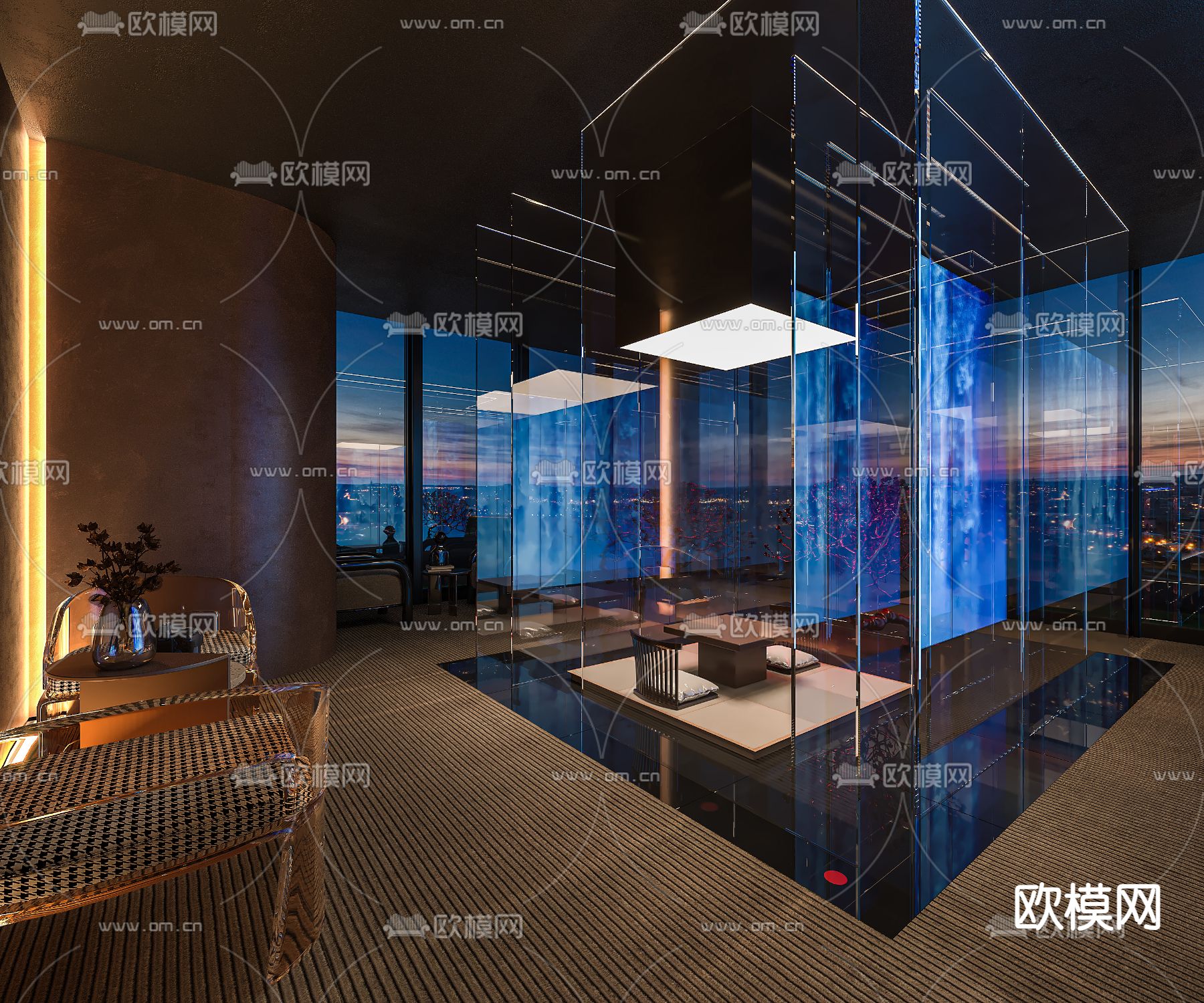 酒店会所中庭3d模型下载（渲染图2）