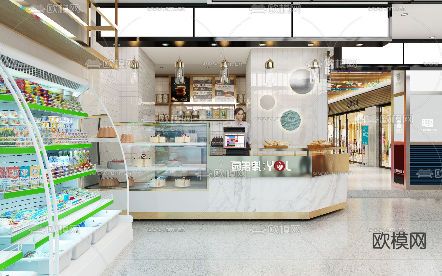 奶茶店免费3d模型下载（渲染图1）