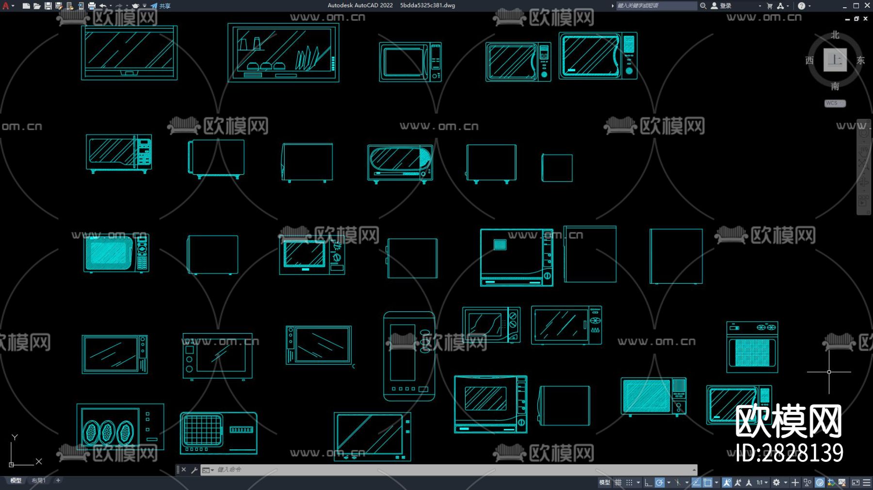 微波炉消毒柜CAD图库下载