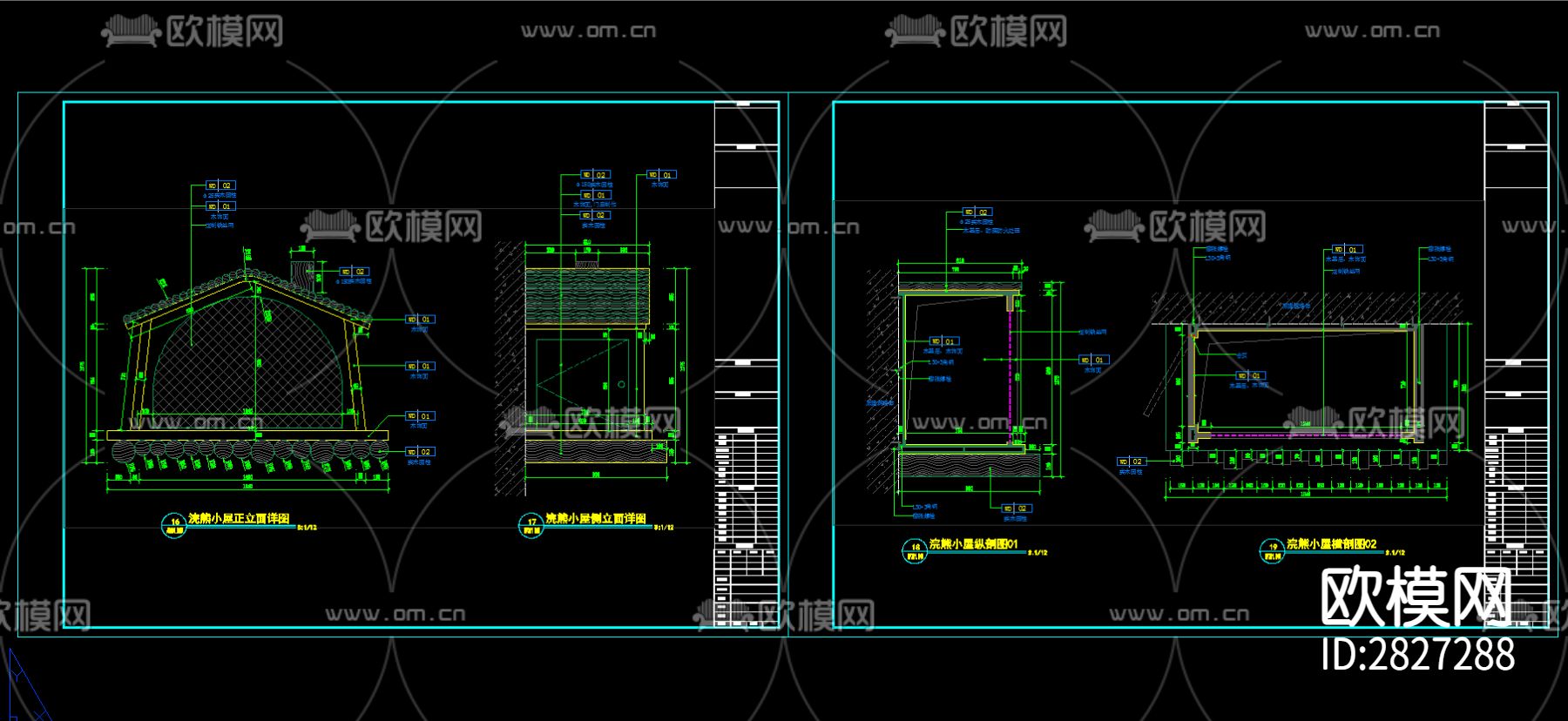 浣熊宠物小木屋cad施工详图下载（渲染图3）