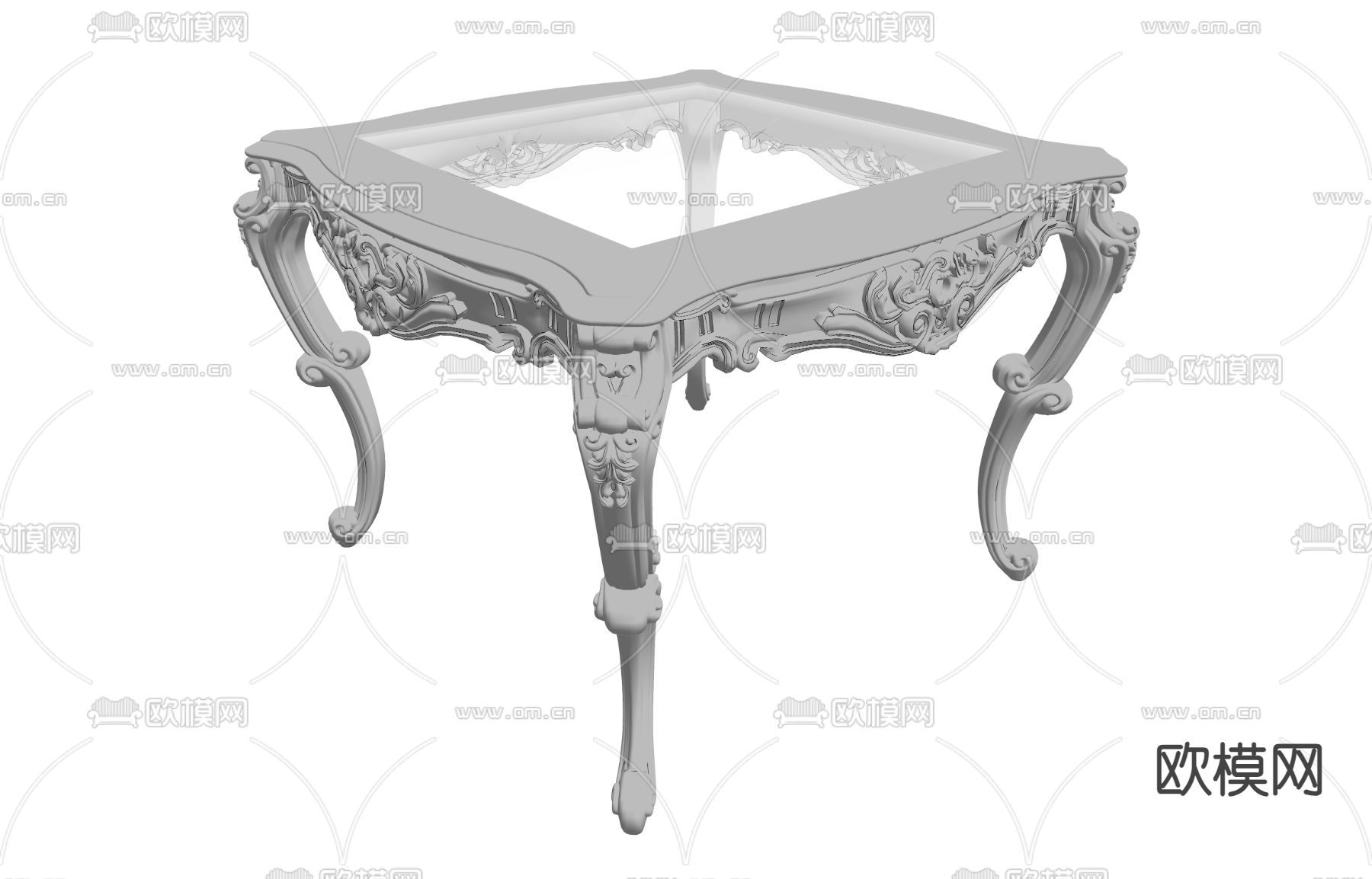 欧式古典茶几su模型下载（渲染图2）