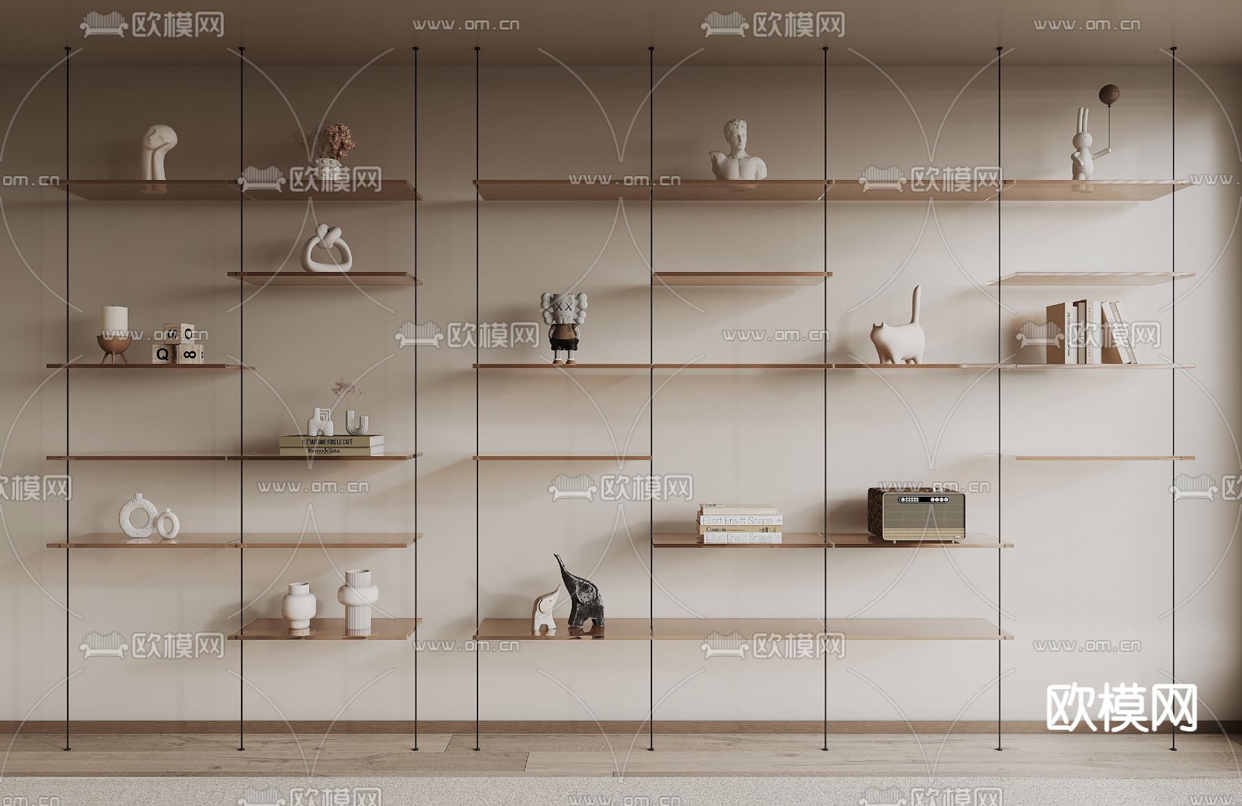 装饰架 置物架 钢丝柜3d模型下载