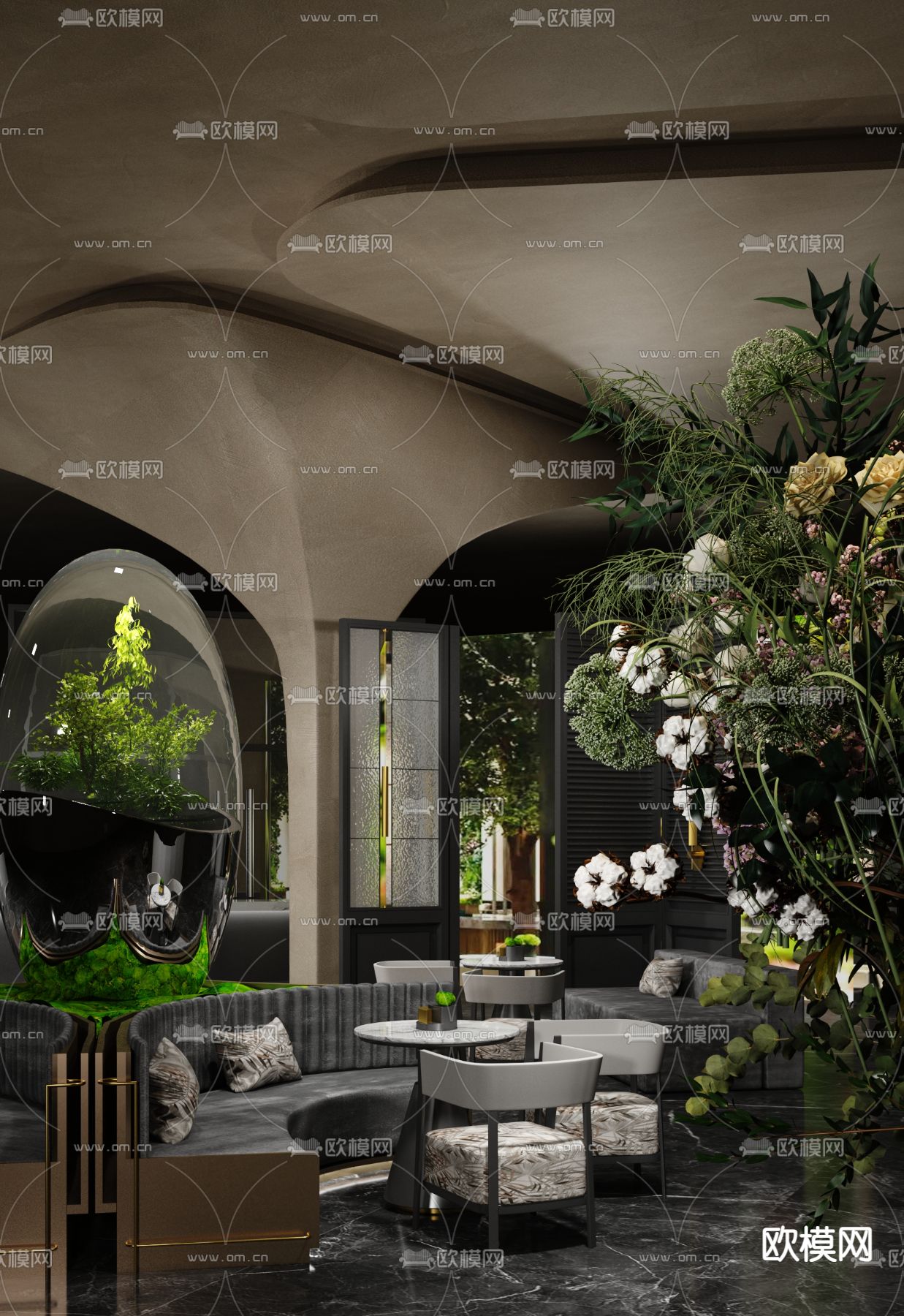 ENJOYDESIGN 售楼处 洽谈区3d模型下载