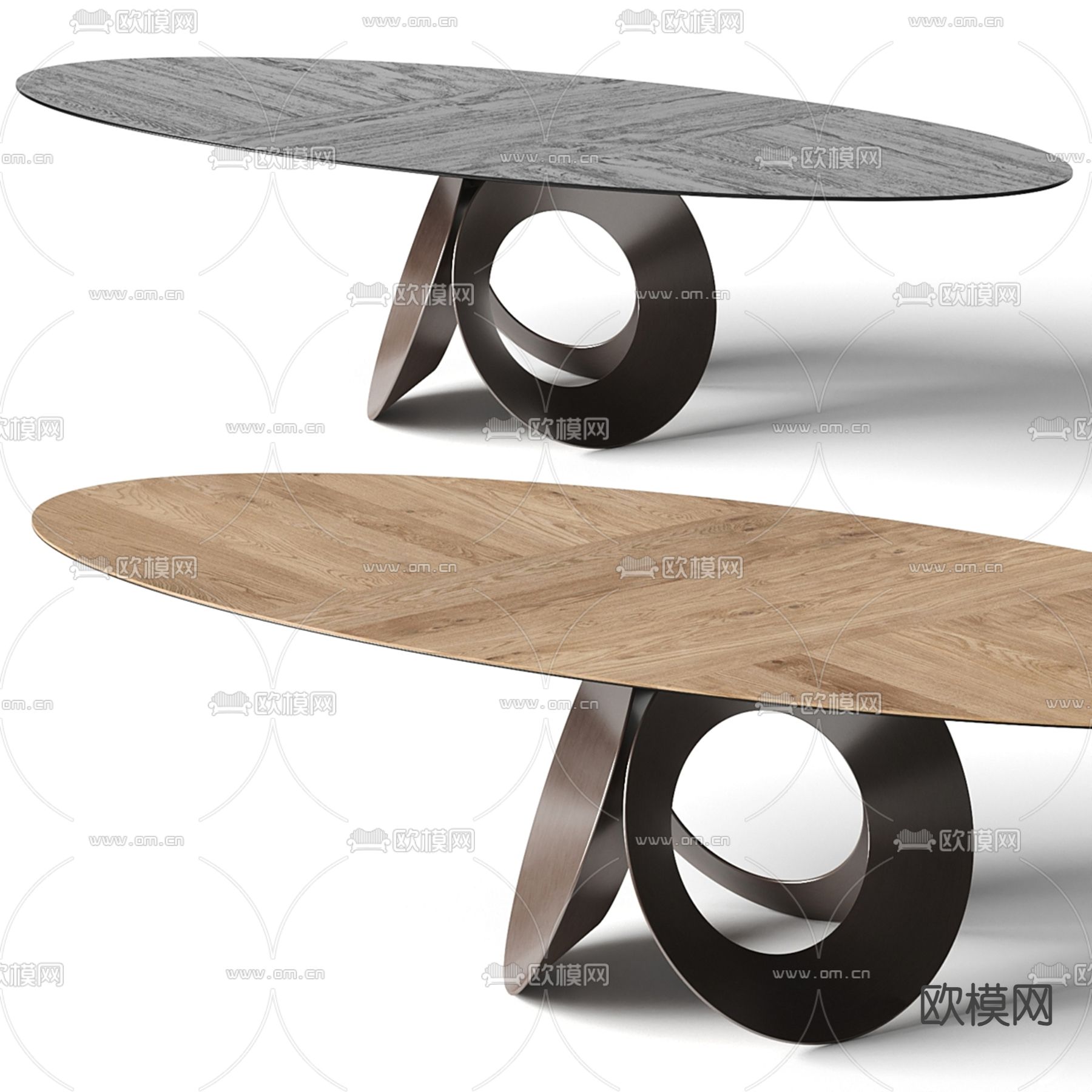Arketipo 椭圆餐桌3d模型下载（渲染图2）