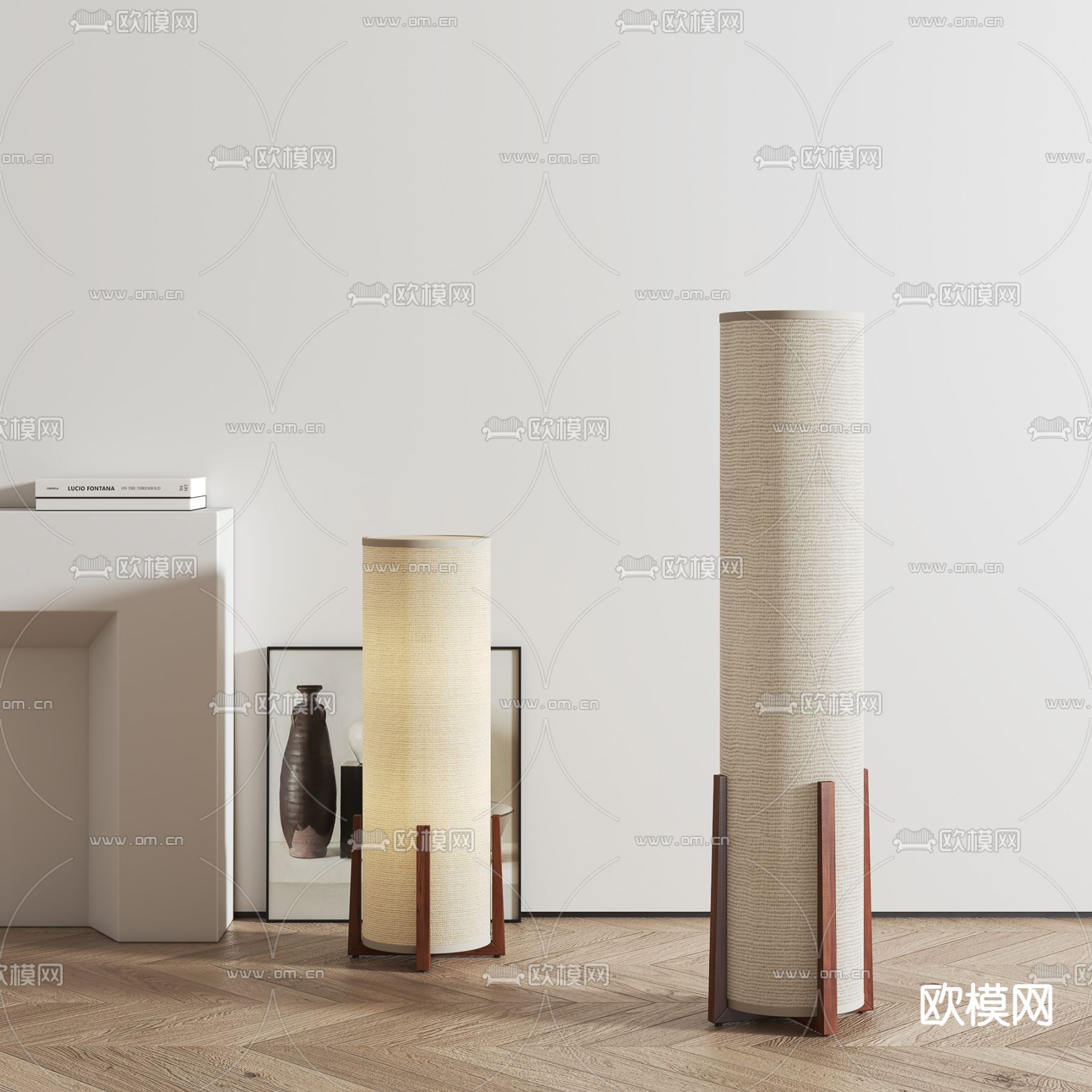 侘寂风落地灯su模型下载（渲染图1）