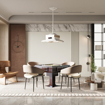  现代棋牌室 麻将室su模型 