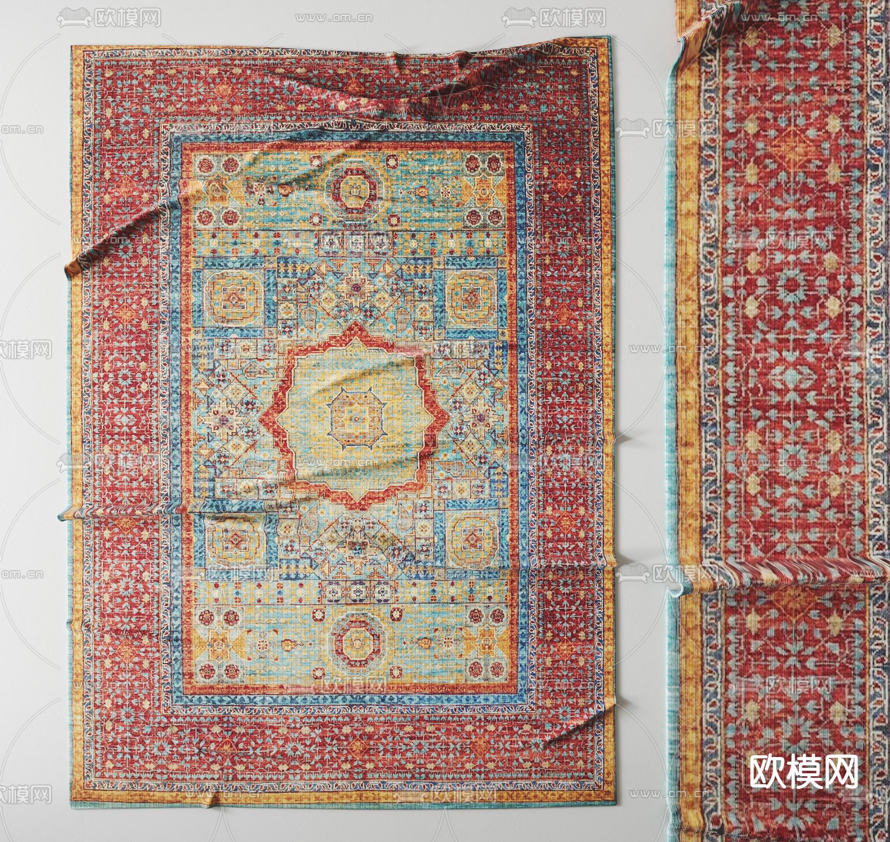 东南亚地毯su模型下载（渲染图1）