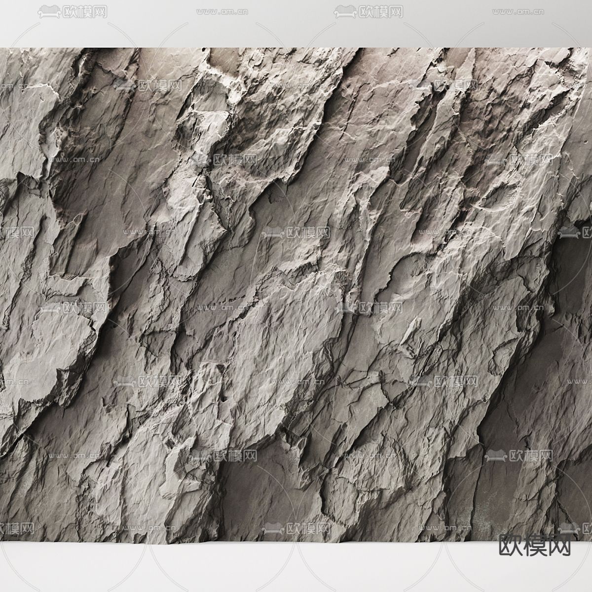 侘寂毛石墙 石材墙 斧劈墙 熔积岩水泥板3d模型下载