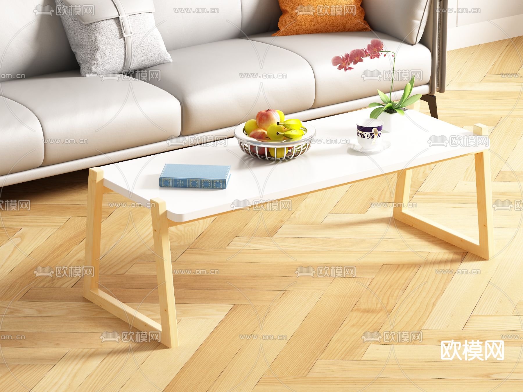 北欧茶几3d模型下载