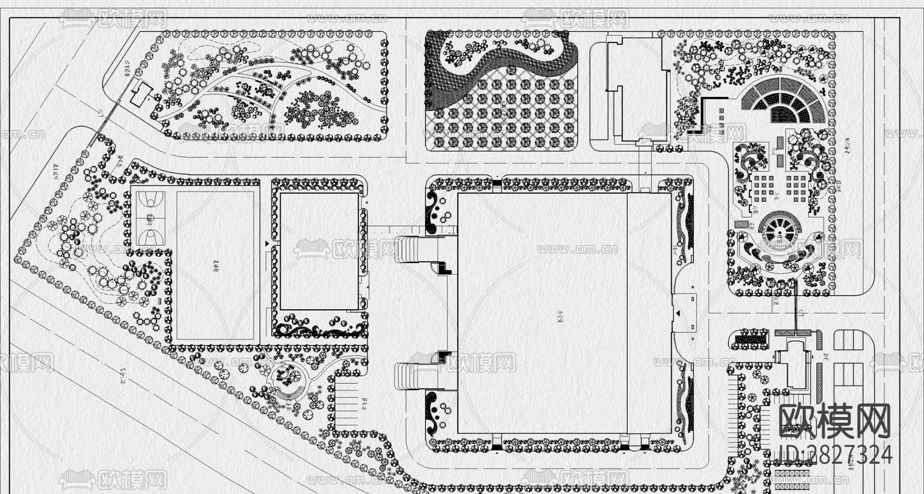厂区景观cad施工图下载（渲染图2）