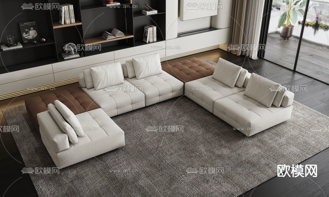 minotti 模块沙发 多人沙发3d模型下载_ID14258737_3dmax免费模型-欧模网
