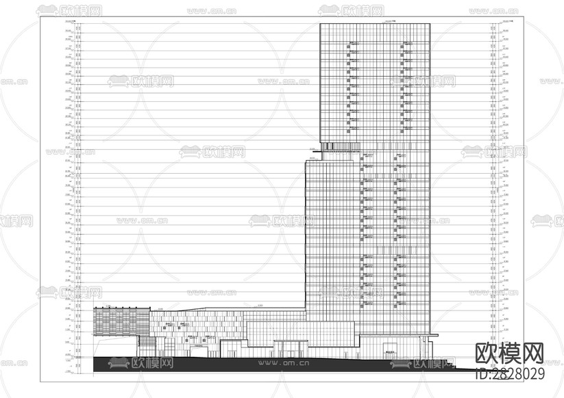 建設(shè)工程cad施工圖下載(渲染圖6)