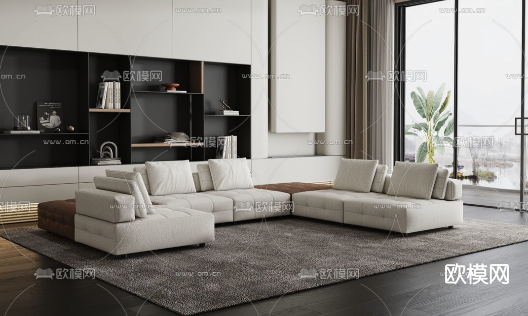 minotti 模块沙发 多人沙发3d模型下载_ID14258737_3dmax免费模型-欧模网