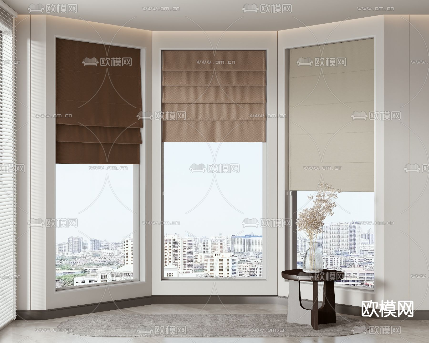 窗帘 折叠帘 遮光帘3d模型下载