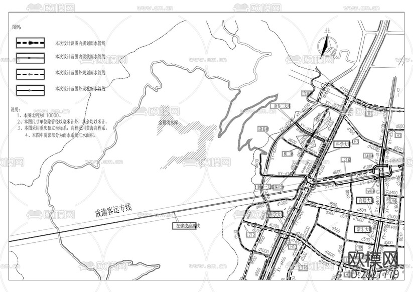 科學(xué)谷配套路網(wǎng)cad工程圖下載(渲染圖4)