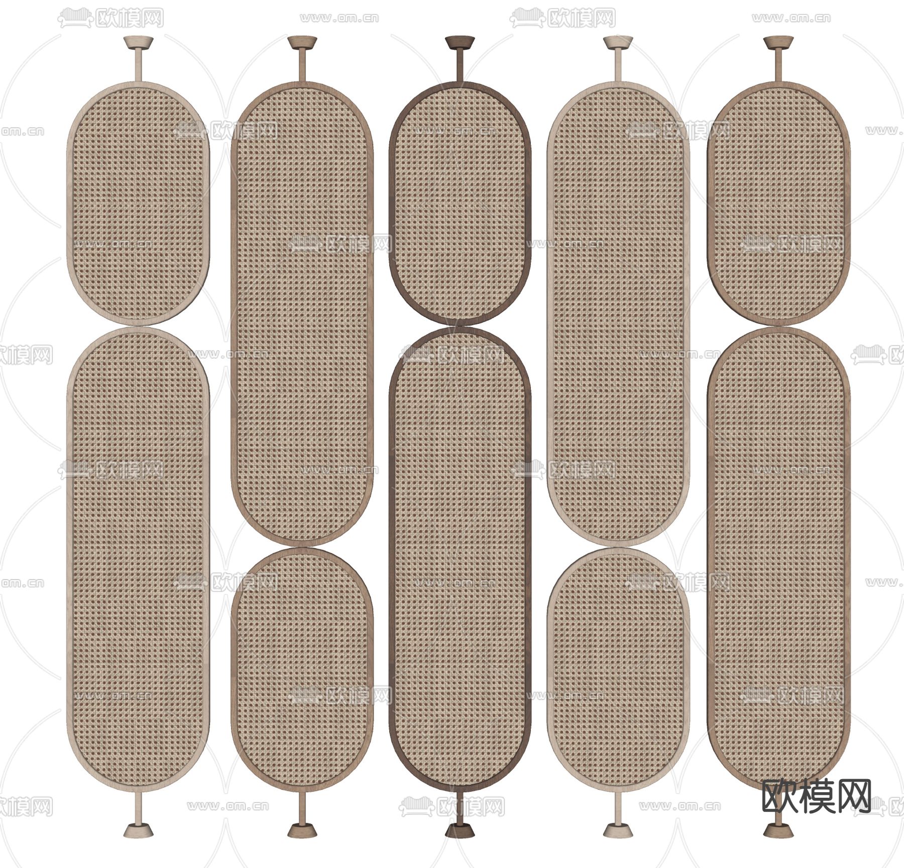 侘寂风屏风 隔断su模型下载（渲染图2）