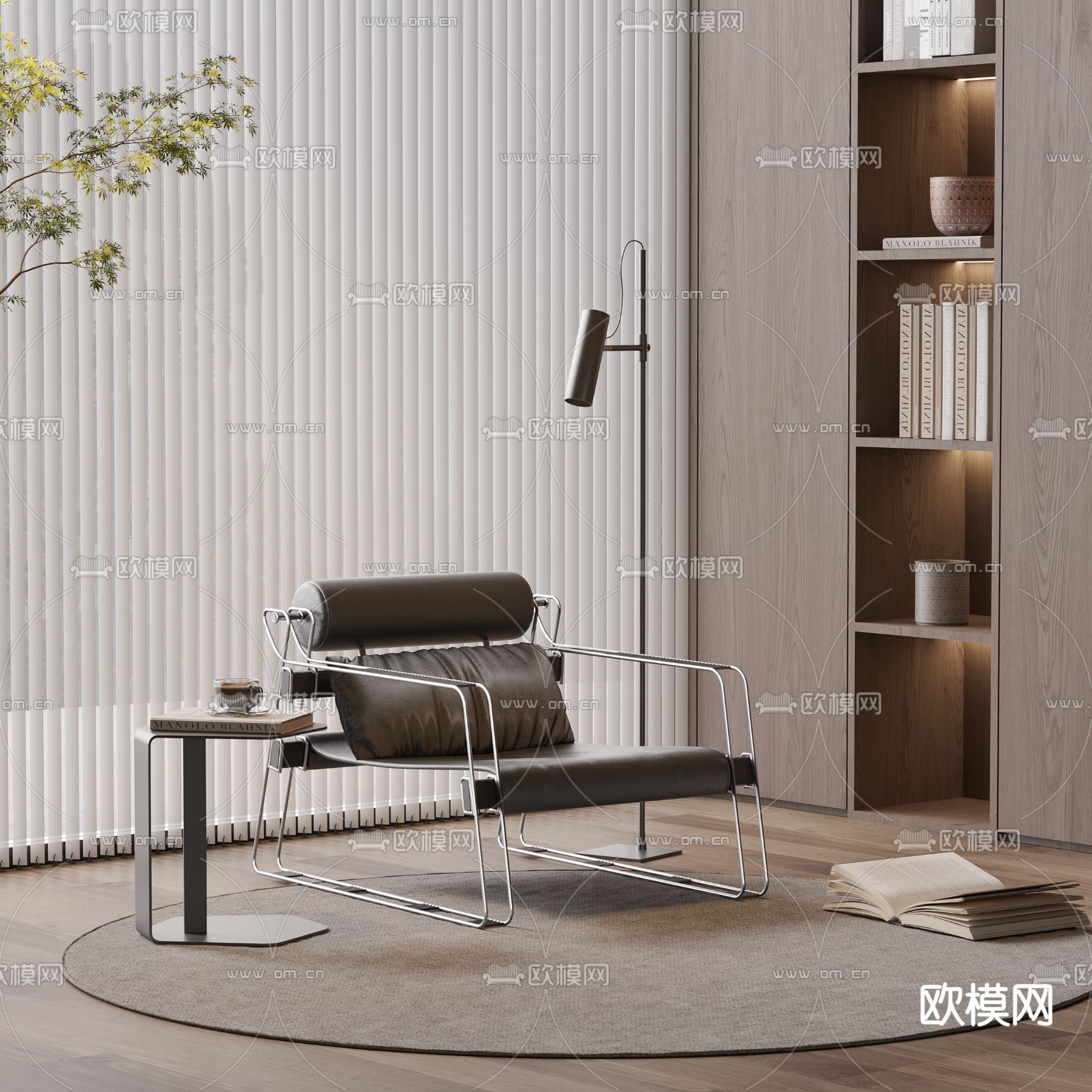 皮革椅子 休闲椅3d模型下载