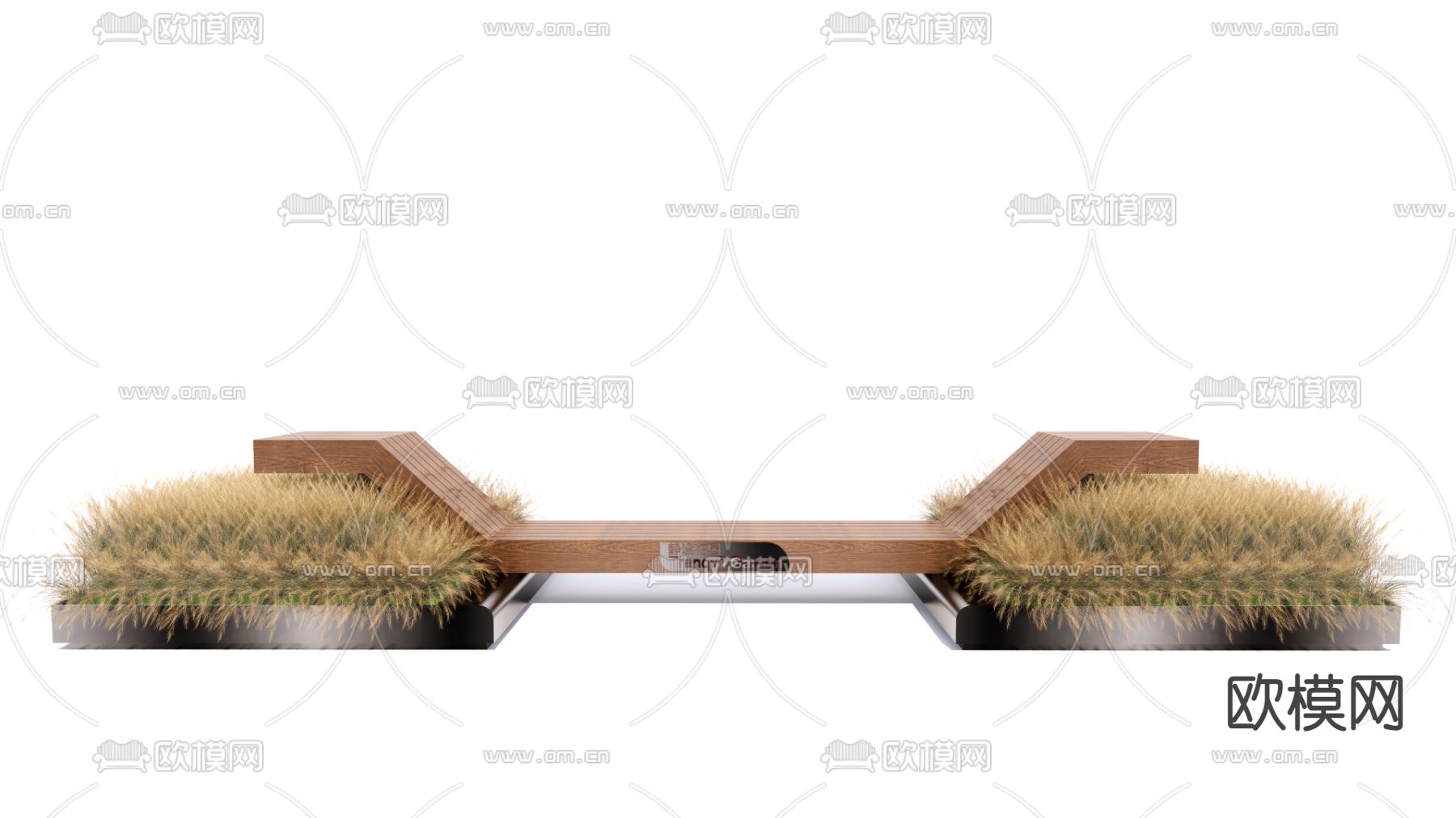 景观座椅 户外座椅 公园椅su模型下载（渲染图1）