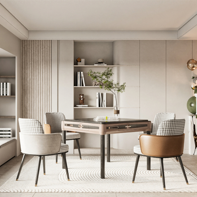  现代棋牌室 麻将室su模型 