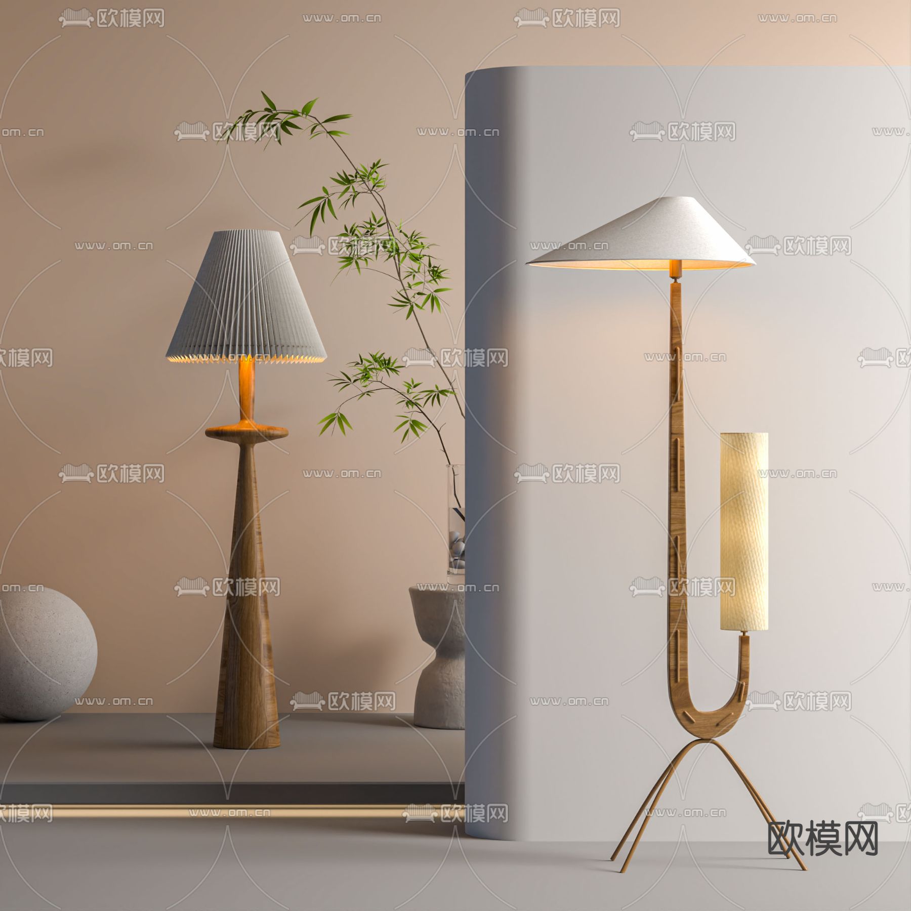 现代落地灯su模型下载_ID14259269_sketchup模型下载-欧模网