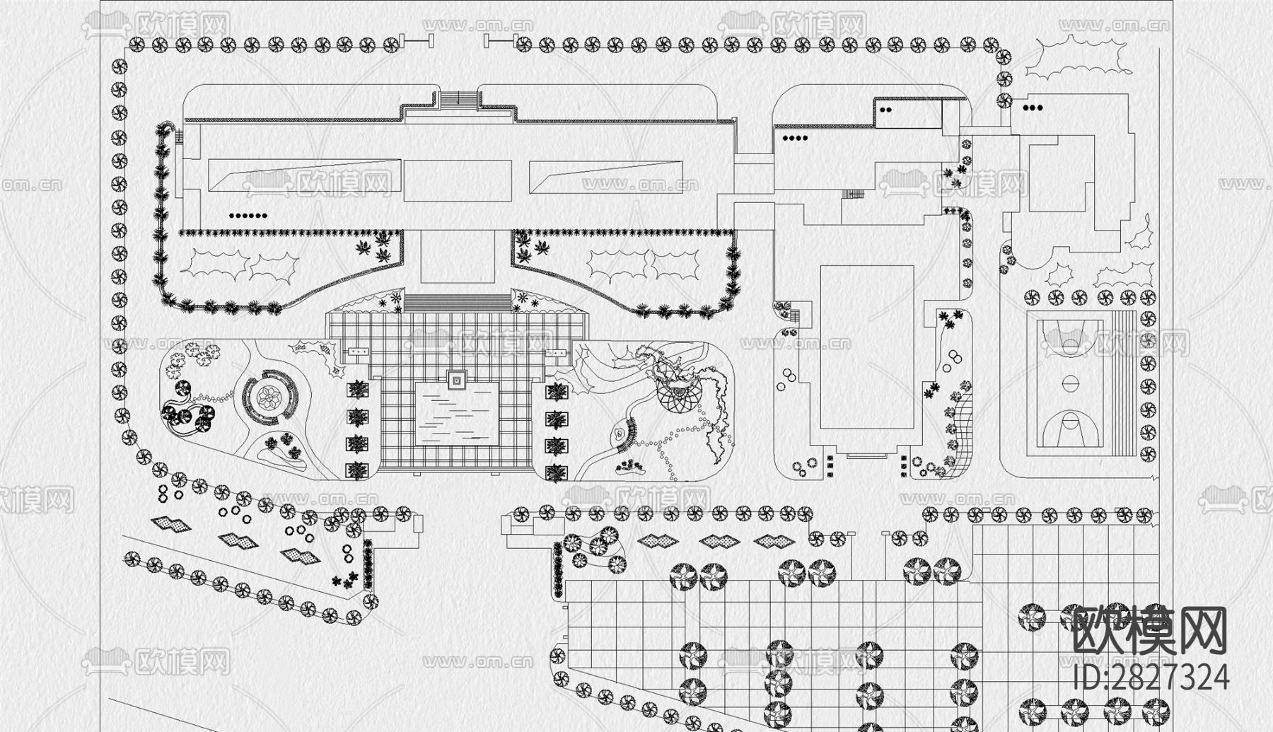 厂区景观cad施工图下载（渲染图3）