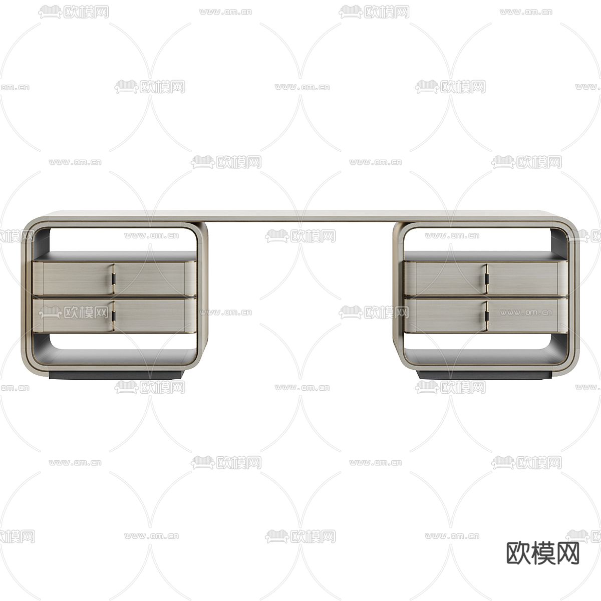 现代书桌 写字台3d模型下载（渲染图2）