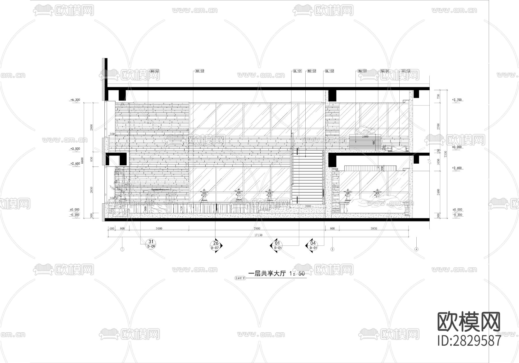 金融广场K座cad施工图下载（渲染图4）