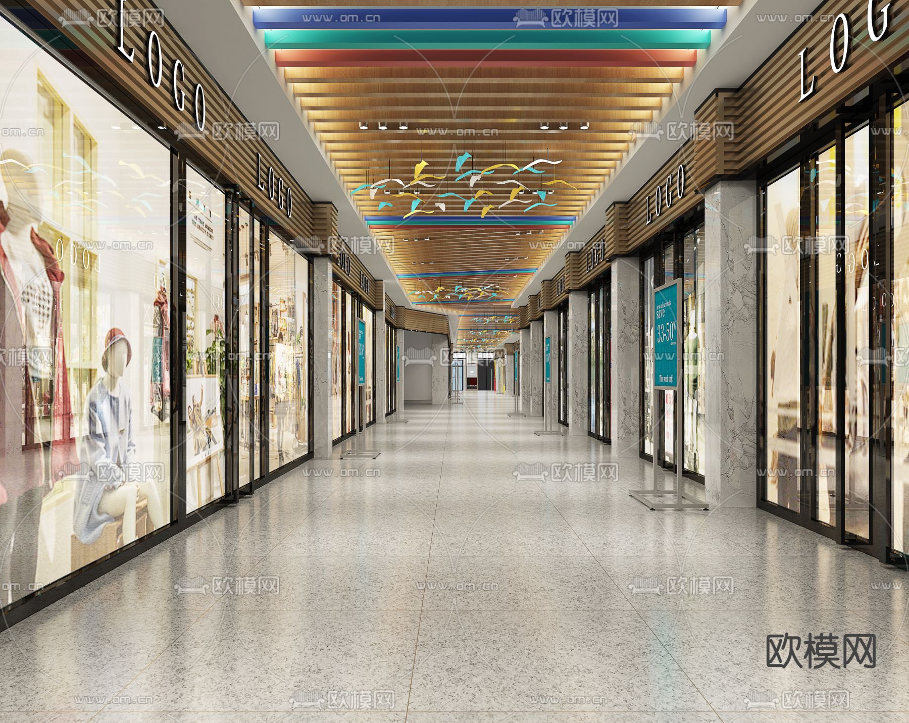 现代商场免费3d模型下载（渲染图1）