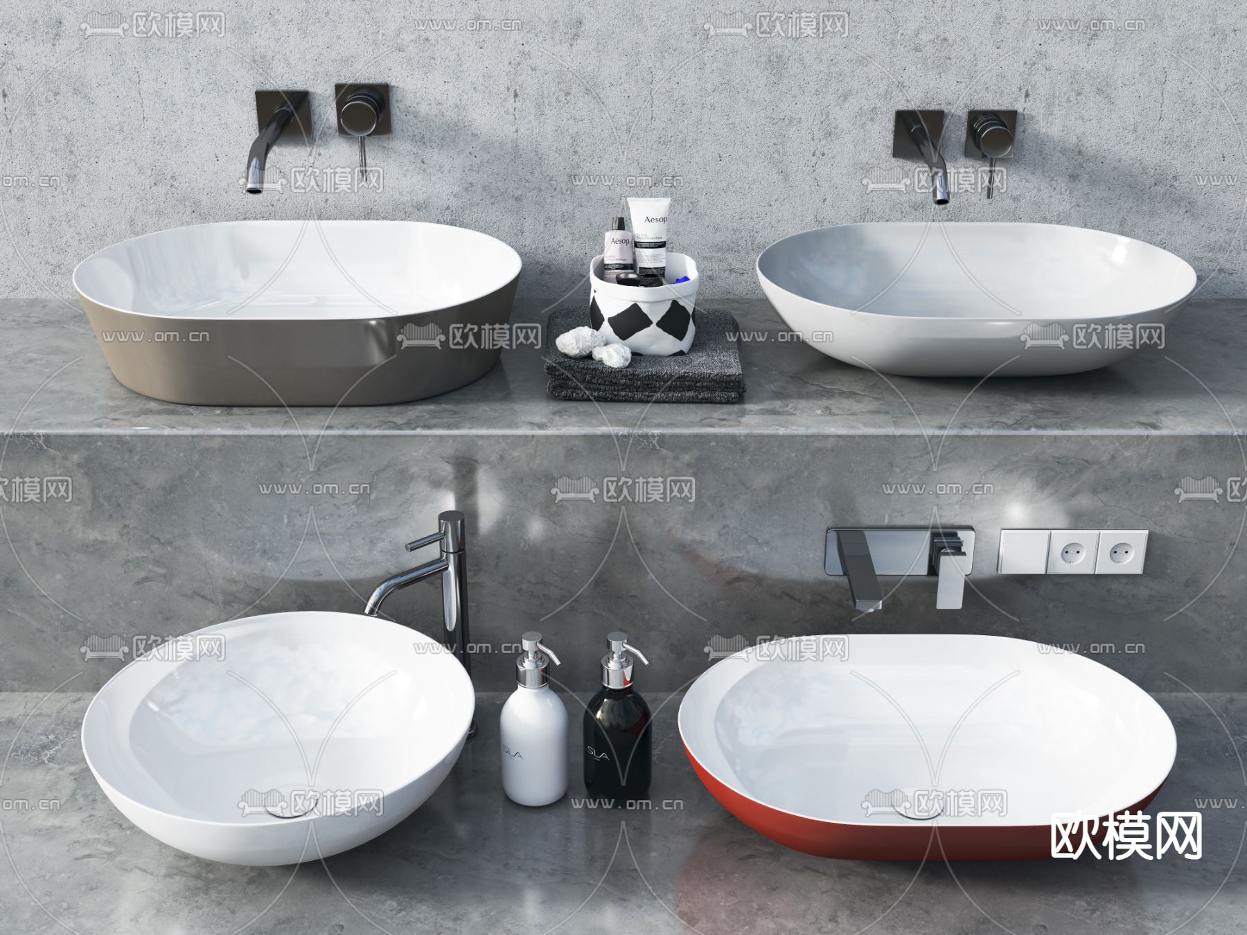 台盆 洗手台3d模型下载