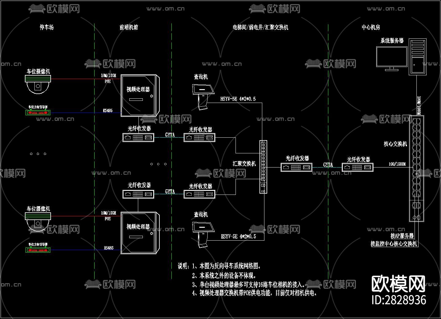 视频车位CAD引导系统下载（渲染图1）