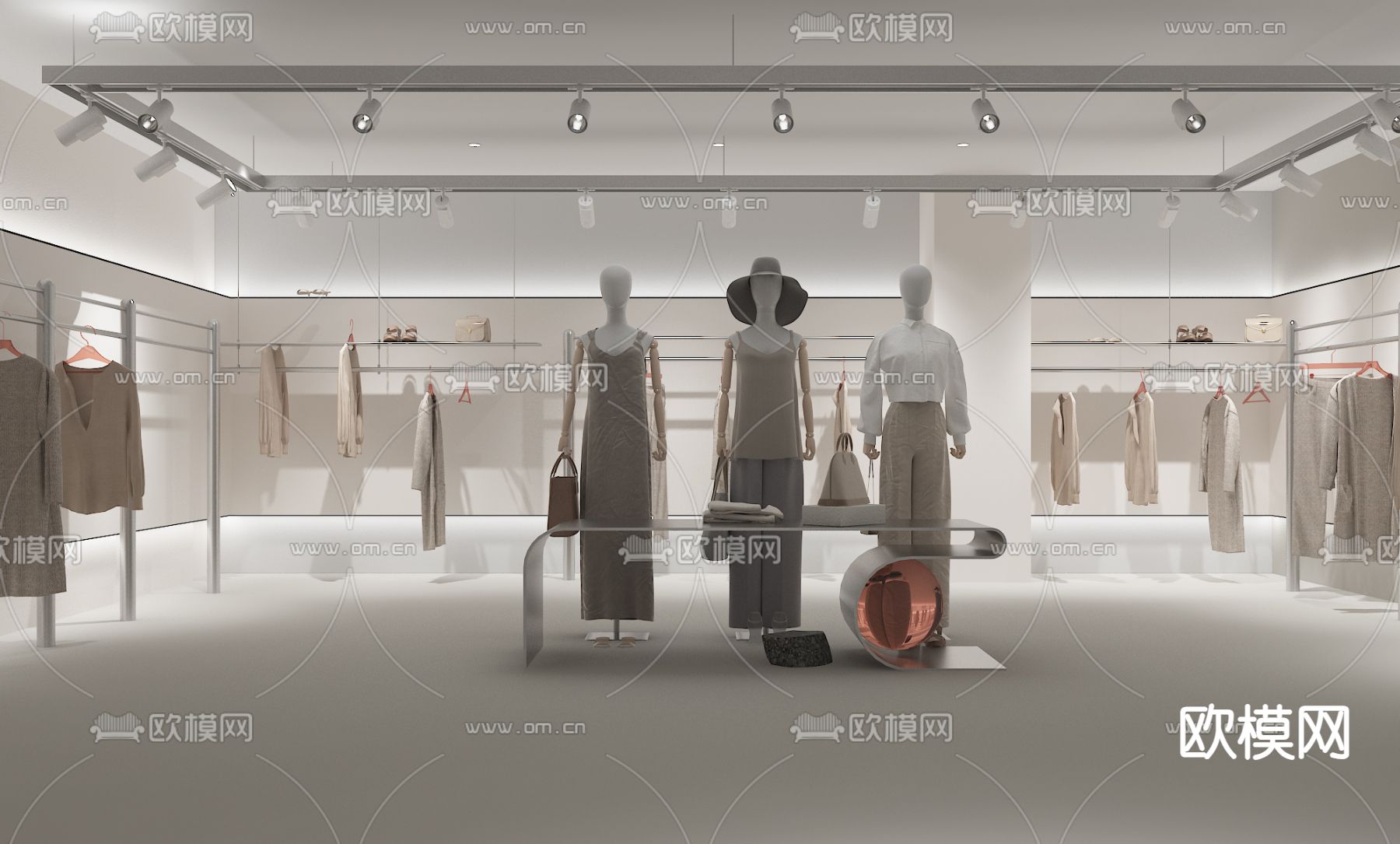 现代服装店免费3d模型下载_ID14250692_3dmax免费模型-欧模网