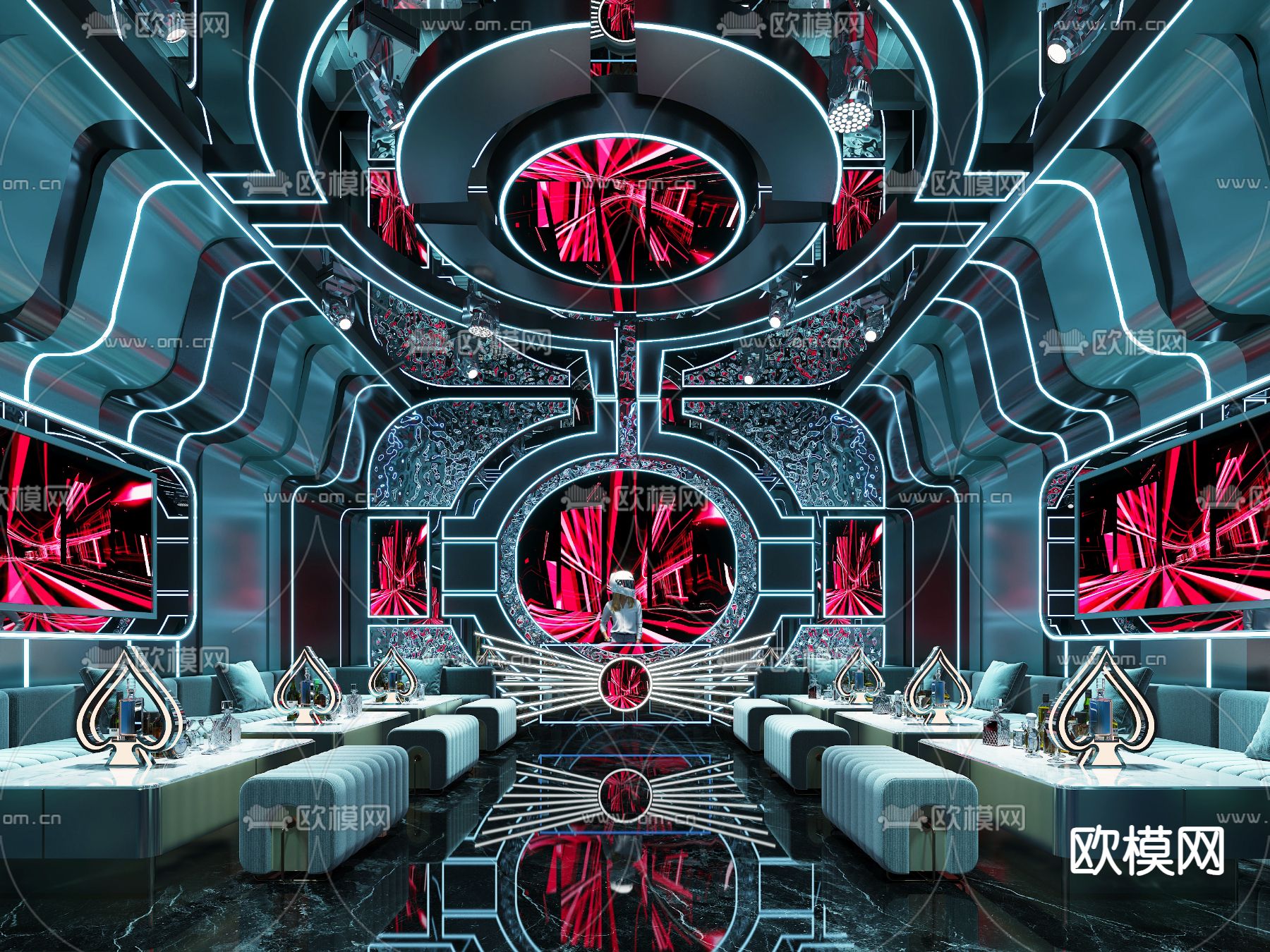 KTV包厢 夜总会 酒吧3d模型下载（渲染图1）