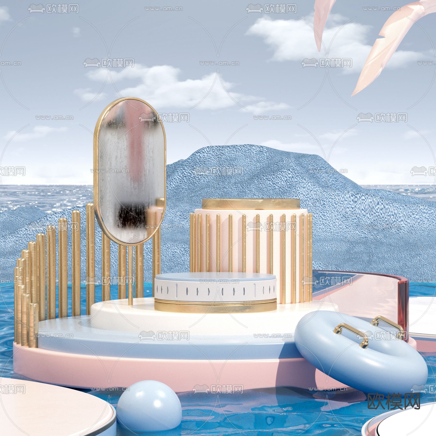 美陈陈列展示免费3d模型下载_ID14254902_3dmax免费模型-欧模网