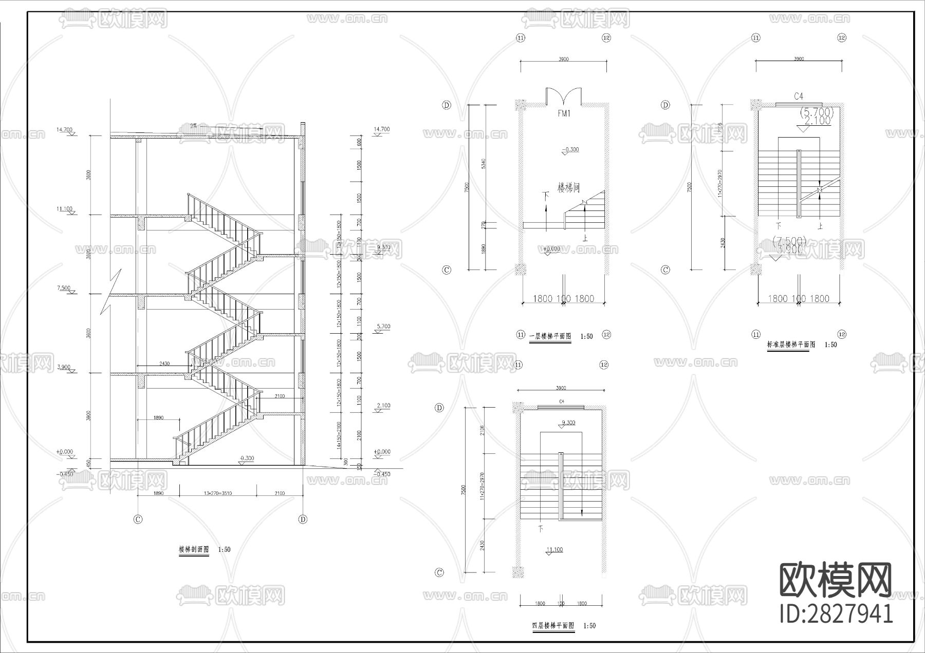 职业学校行政办公楼cad建筑图下载（渲染图9）