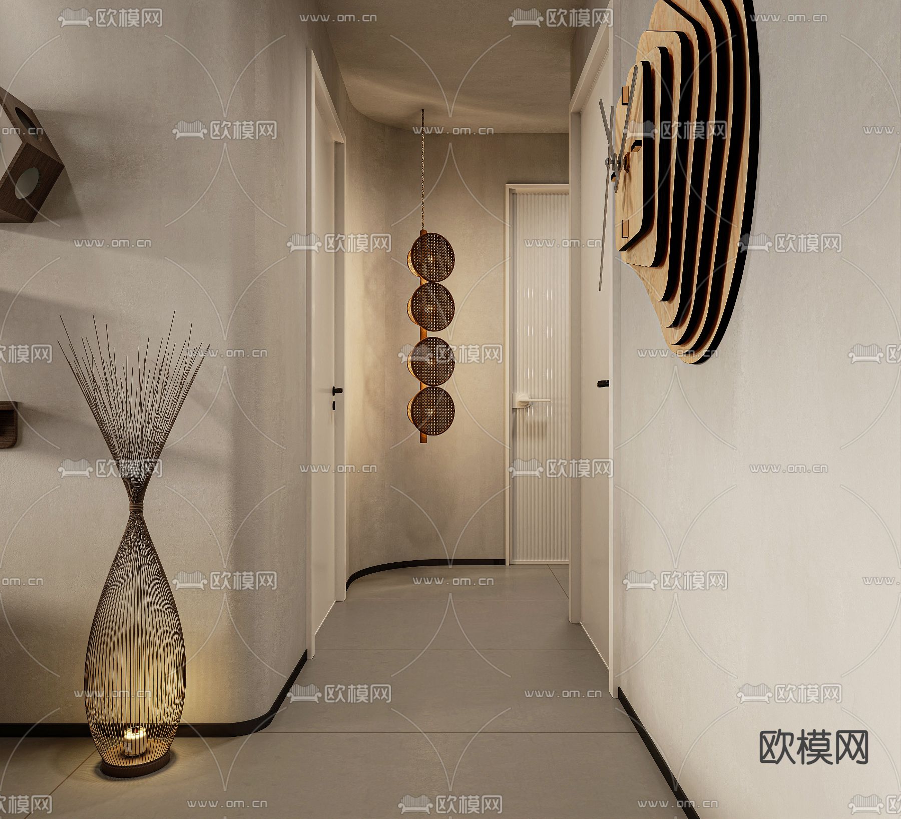 侘寂走廊 过道3d模型下载