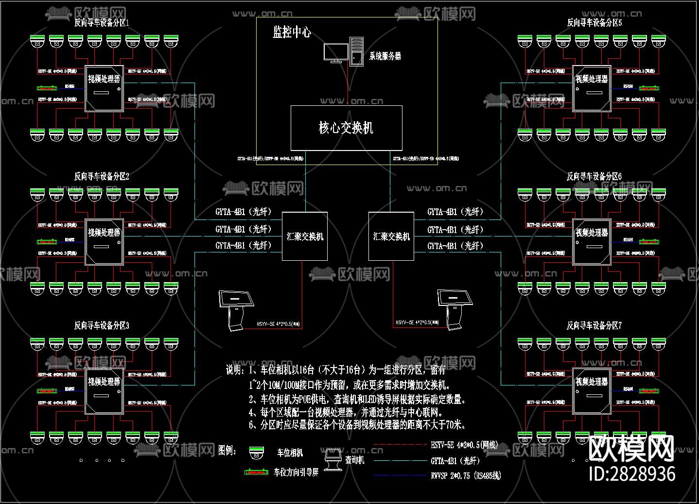 视频车位CAD引导系统下载（渲染图4）