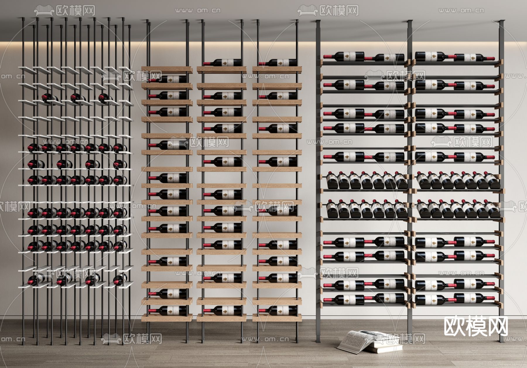 现代酒架 酒具su模型下载（渲染图1）