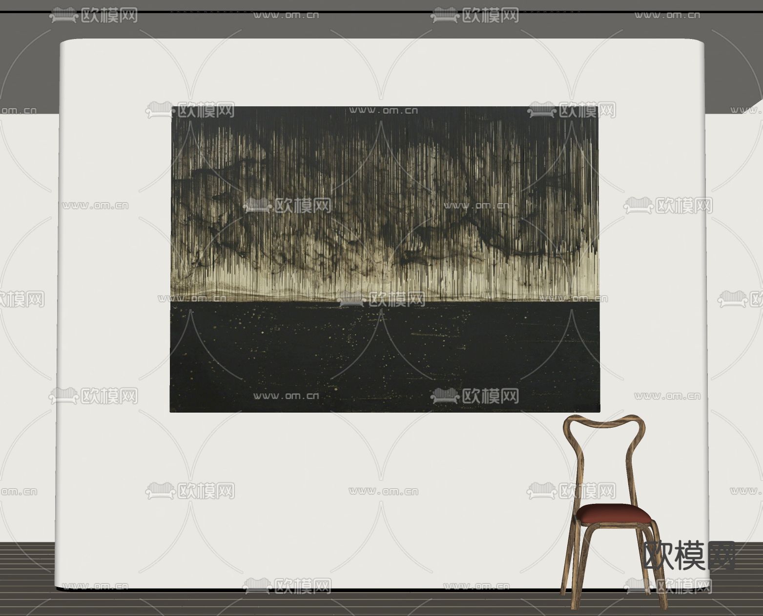 装饰画 肌理挂画su模型