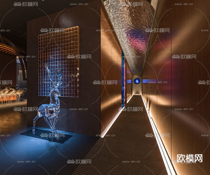 酒店走廊 过道3d模型下载(渲染图1)