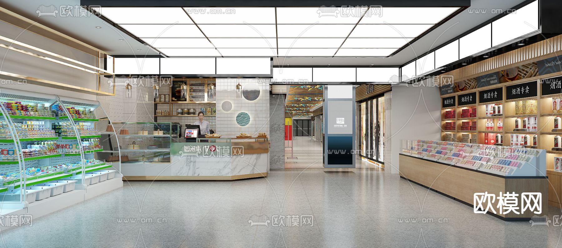 奶茶店免费3d模型下载（渲染图2）