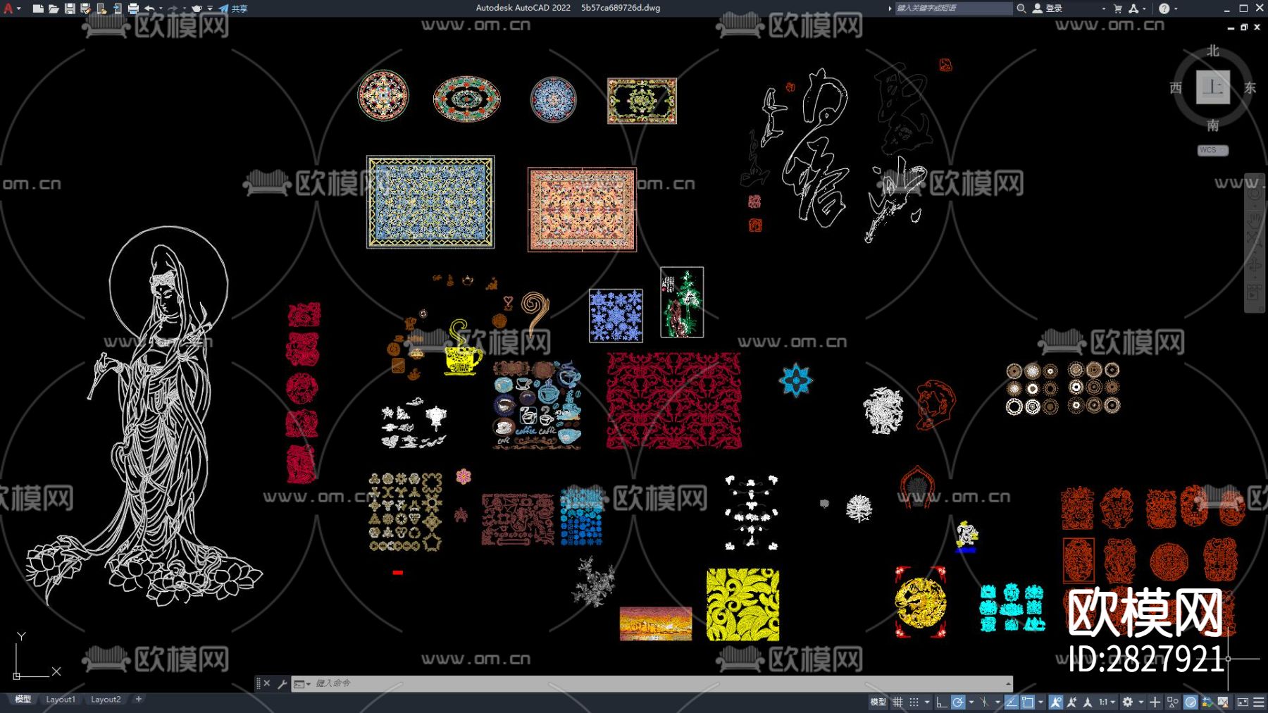 中式元素cad图库下载