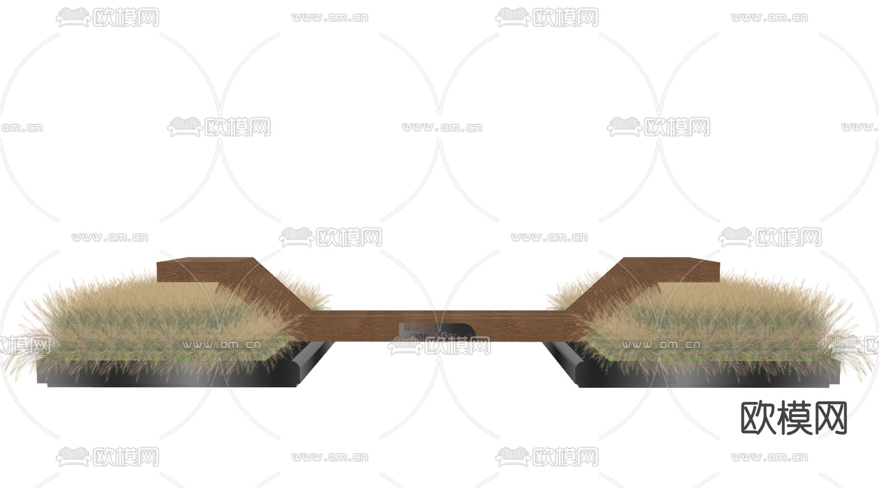 景观座椅 户外座椅 公园椅su模型下载（渲染图3）