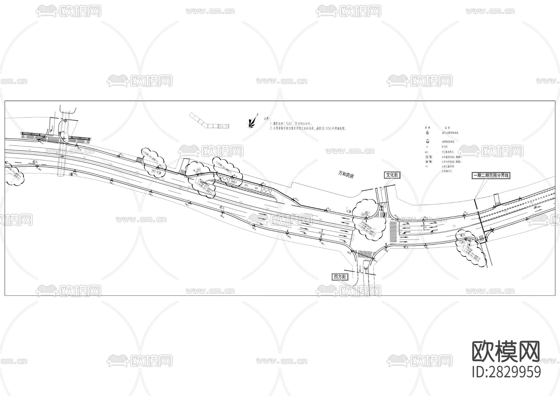解放西路文化大道品质提升cad施工图下载（渲染图4）